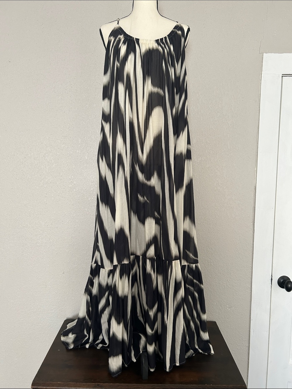 Sleeper Black and White Printed Maxi Skirt